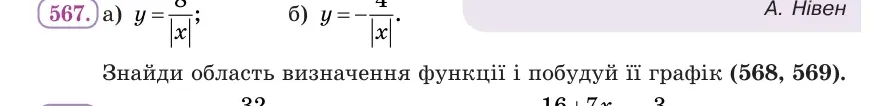 Умова: вправа 567: Побудуй графік функції