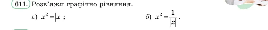 Умова: вправа 611: Розв’яжи графічно рівняння