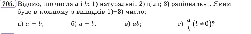 Умова: вправа 705: Відомо, що числа a і b