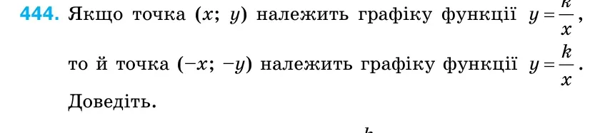 Умова: вправа 444: Якщо точка (x; у) належить графіку функції