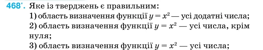 Умова: вправа 468: Яке із тверджень є правильним