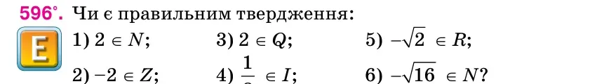 Умова: вправа 596: Чи є правильним твердження