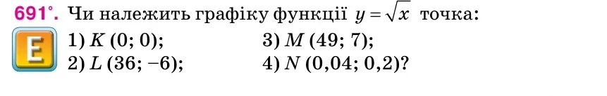 Умова: вправа 691: Чи належить графіку функції