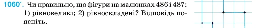 Умова: вправа 1060: Чи правильно, що фігури на малюнках 486 і 487