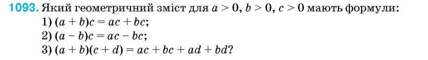 Умова: вправа 1093: Який геометричний зміст для a > 0, b > 0, c > 0 мають формули
