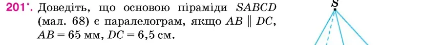 Умова: вправа 201: Доведіть, що основою піраміди SABCD (мал