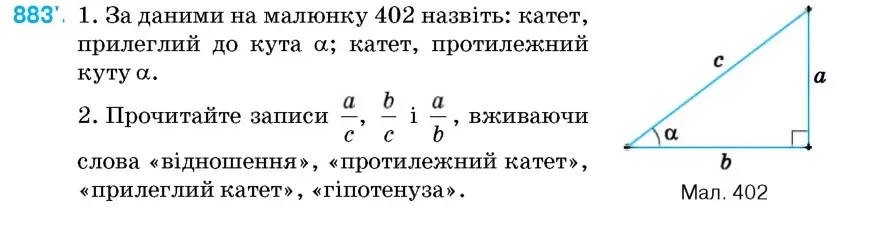 Умова: вправа 883: 1