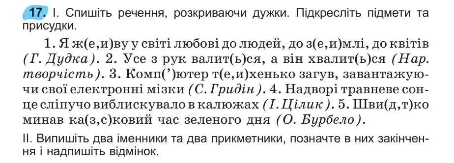 Умова: вправа 17: 17