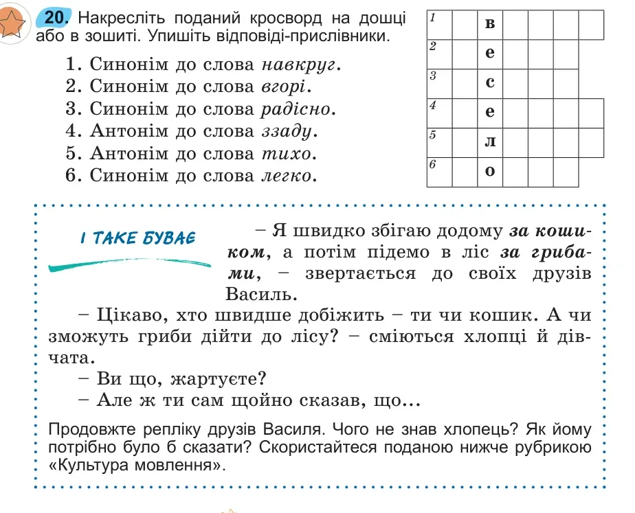 Умова: вправа 20: 20