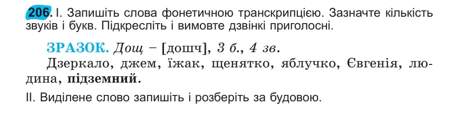 Умова: вправа 206: 206