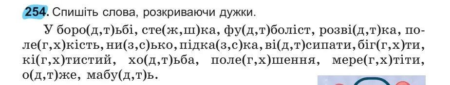 Умова: вправа 254: 254