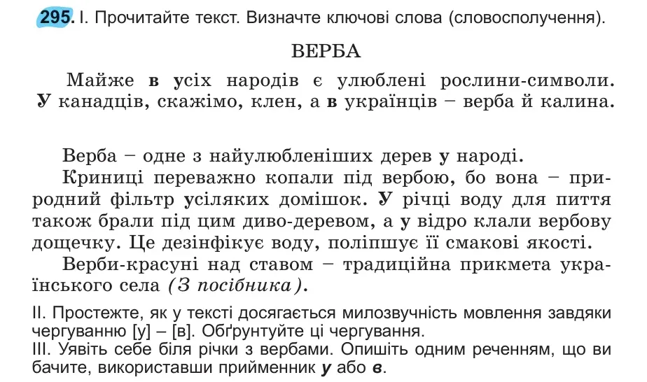 Умова: вправа 295: 295