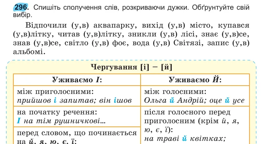 Умова: вправа 296: 296