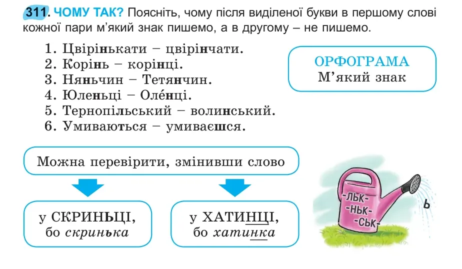 Умова: вправа 311: 311