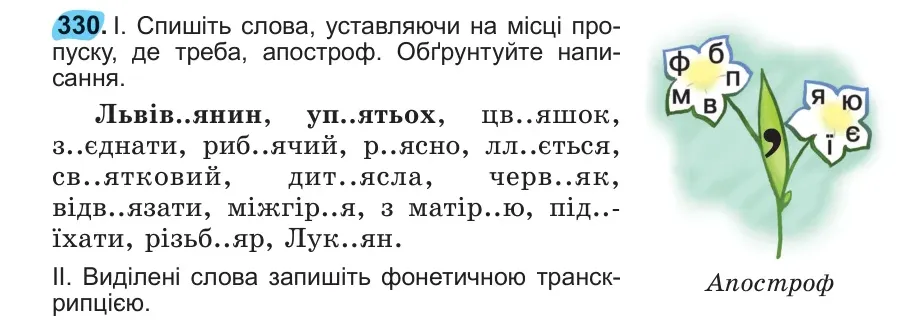 Умова: вправа 330: 330