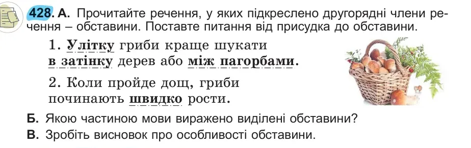 Умова: вправа 428: 428