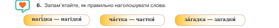 Умова: вправа 3.6: Запам’ятайте, як правильно наголошувати слова