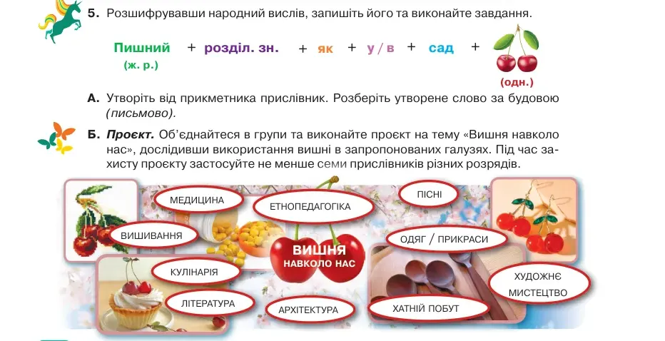 Умова: вправа 5.5: Розшифрувавши народний вислів, запишіть його та виконайте завдання