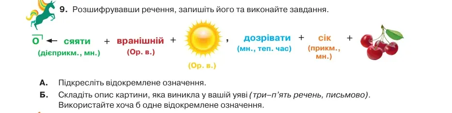 Умова: вправа 70.9: Розшифрувавши речення, запишіть його та виконайте завдання