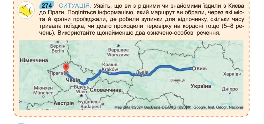 Умова: вправа 274: СИТУАЦІЯ