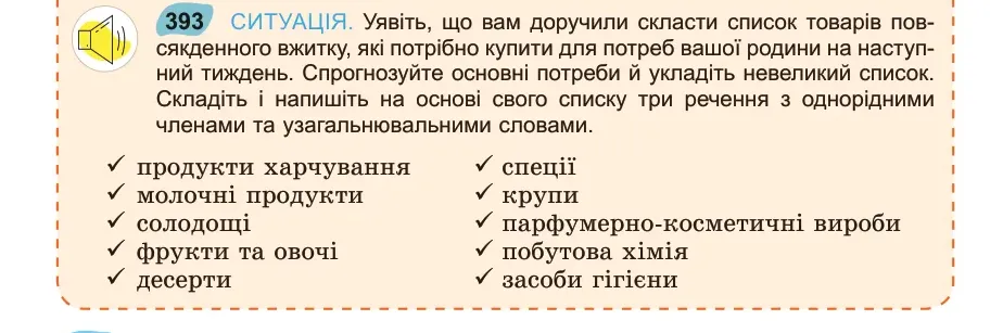 Умова: вправа 393: СИТУАЦІЯ